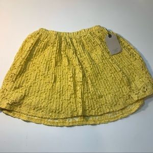 NWT Zara Girls Yellow Lace Skirt Size 13/14